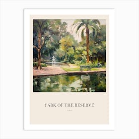 Park Of The Reserve Lima Peru 2 Vintage Cezanne Inspired Poster Art Print