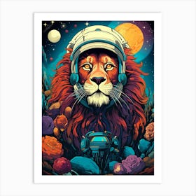 Lion In Space Art Print