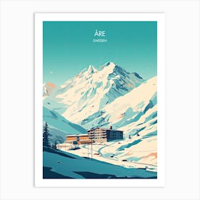 Poster Of Are   Sweden, Ski Resort Illustration 2 Art Print