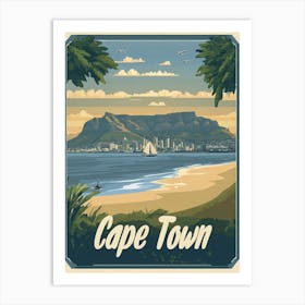 Aihrgdesign A Mid Century Modern Travel Poster For Cape Town 2 Art Print