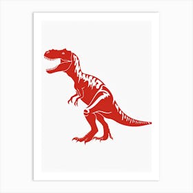 Red T Rex Silhouette 2 Art Print