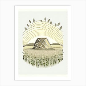 Beehive In A Field 5 Vintage Art Print