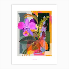 Impatiens 2 Neon Flower Collage Poster Art Print