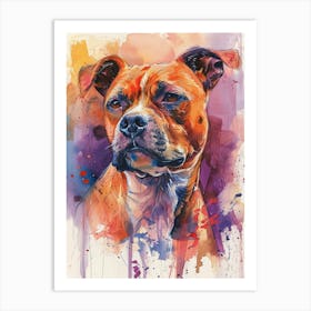 Staffordshire Bull Terrier Acrylic Painting 6 Art Print