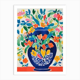 Colorful Vase Of Flowers Art Print