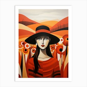 Woman In A Hat 5 Art Print