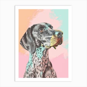Spotted Pastel Dog Illustration Art Print
