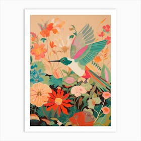Maximalist Bird Painting Hummingbird 2 Art Print