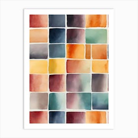 Watercolor Tile Pattern Art Print