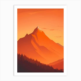 Misty Mountains Vertical Composition In Orange Tone 149 Art Print