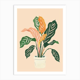 Calathea Plant Minimalist Illustration 1 Art Print