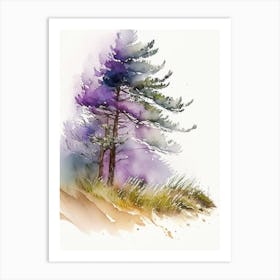 Running Pine Wildflower Watercolour 2 Art Print