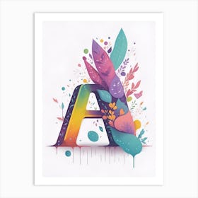 Colorful Letter A Illustration 133 Art Print