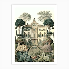 Villa Medici, Italy Vintage Botanical Art Print