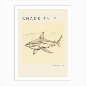 Bull Shark Vintage Illustration 3 Poster Art Print