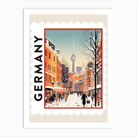 Retro Winter Stamp Poster Berlin Germany Art Print