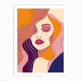 Girl With Long Hair 12 Art Print