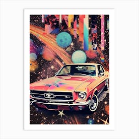 Classic Car Space Collage 2 Art Print