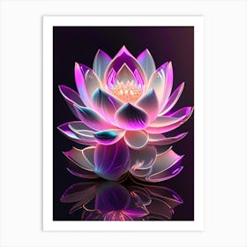 Pink Lotus Holographic 3 Art Print
