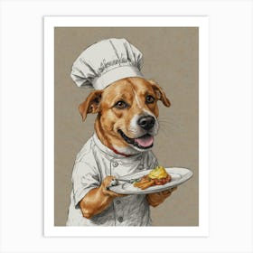 Chef Dog 4 Art Print