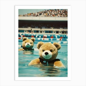 Teddy Bears In The Pool Art Print