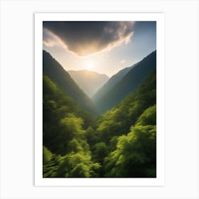 Sunset In The Mountains Art Print