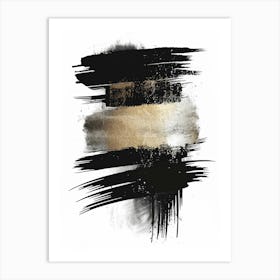 Abstract Black And Gold Painting 89 Art Print