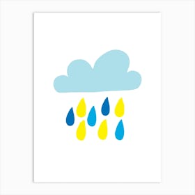 Blue Rain Cloud Art Print