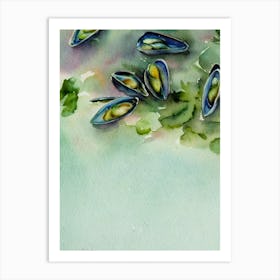 Mussels Storybook Watercolour Art Print