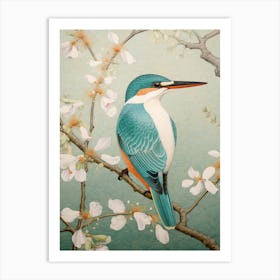 Ohara Koson Inspired Bird Painting Kingfisher 2 Art Print