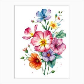 Watercolor Flowers 4 Art Print