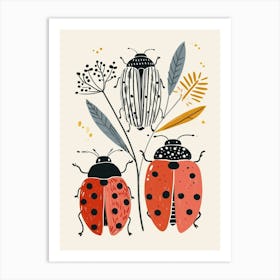 Colourful Insect Illustration Ladybug 10 Póster