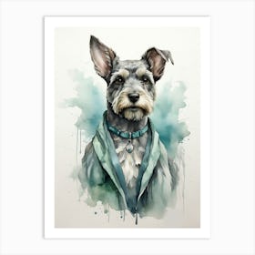 Schnauzer Watercolor Painting Art Print