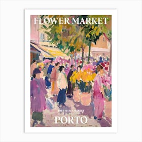 Vintage Flower Market Painting Porto Art Print