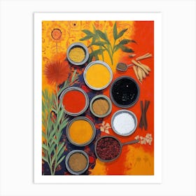 African Cuisine Matisse Inspired Illustration11 Art Print