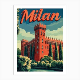 Aihrgdesign A Retro Travel Poster For Milan 3 Art Print