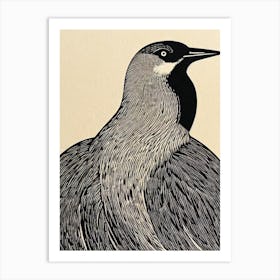 Woodpecker Linocut Bird Art Print