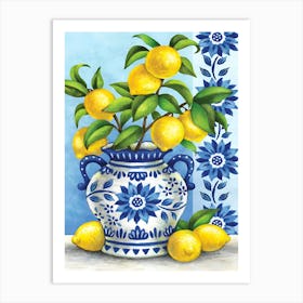 Lemons In A Vase Póster