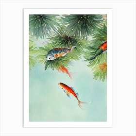 Koi Fish Storybook Watercolour Poster