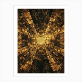 Abstract Golden Fractal 1 Art Print