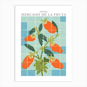 Mercado De La Fruta Papaya Illustration 3 Poster Art Print