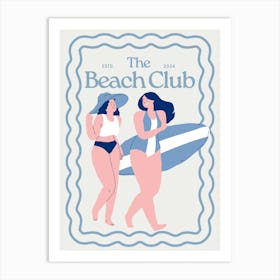 The Beach Club | Trendy Preppy Aesthetic Coastal Tropical 1 Art Print