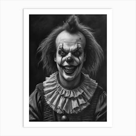 Behind the Mask of Madness Creepy Freaky Clown Art Print