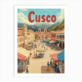 Aihrgdesign A Classic 1960s Travel Poster For Cusco 2 Art Print