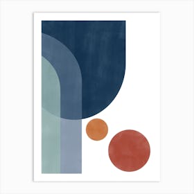 Arch and Circles Mid Century No.1 Art Print