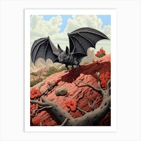 Mexican Free Tailed Bat Vintage Illustration 2 Art Print
