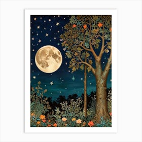 William Morris Moonlight In The Forest 65 Art Print