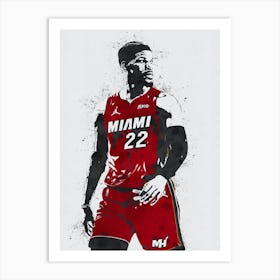 Marblejimmy Butler Miami Heat Art Print