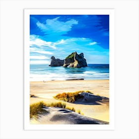 Wharariki Beach,New Zealand Art Print