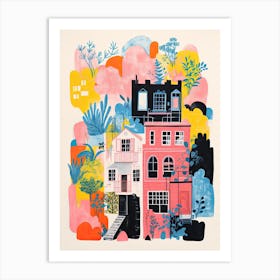 A House In San Francisco, Abstract Risograph Style 1 Art Print